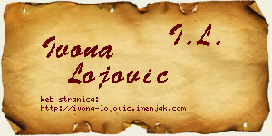 Ivona Lojović vizit kartica